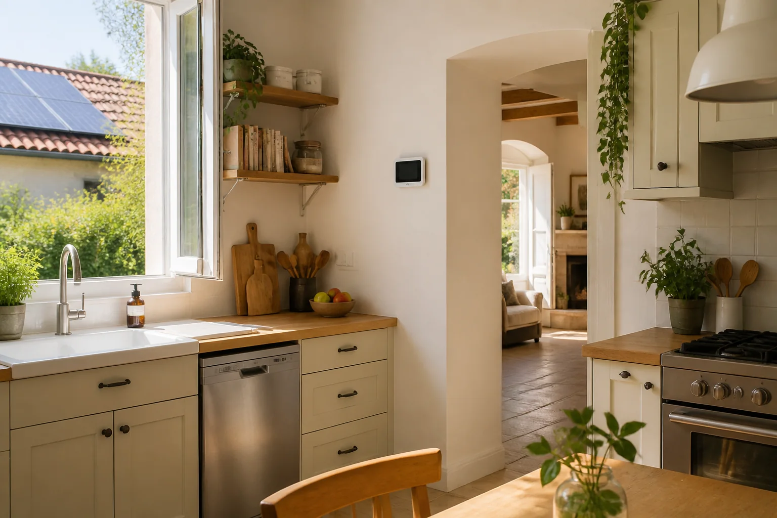 Habitation utilisant son électricité solaire en journée